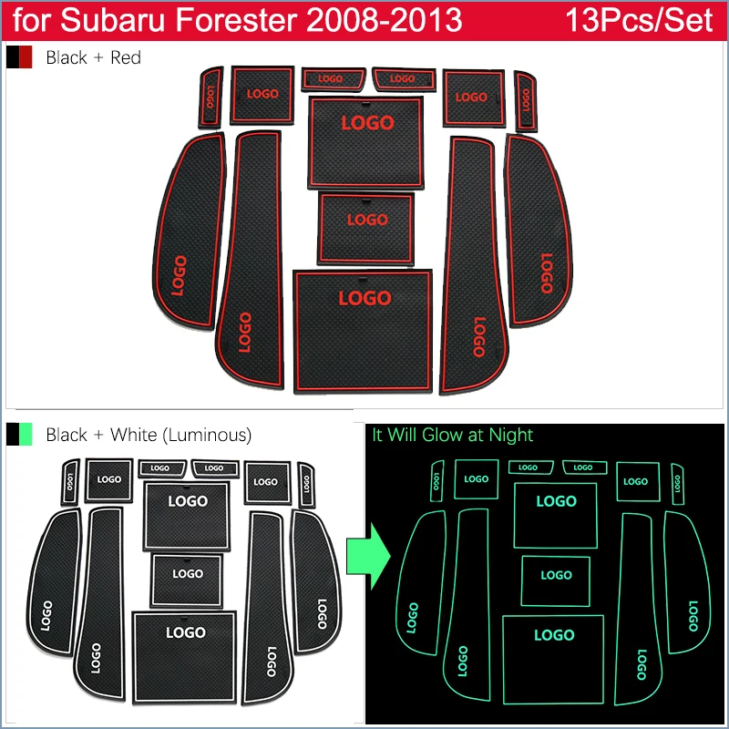 Анти-скольжения двери резиновые чашки подушки для Subaru Forester SH 2008~ 2013 2009 2010 2011 2012 красный паз коврик аксессуары для автомобильного интерьера
