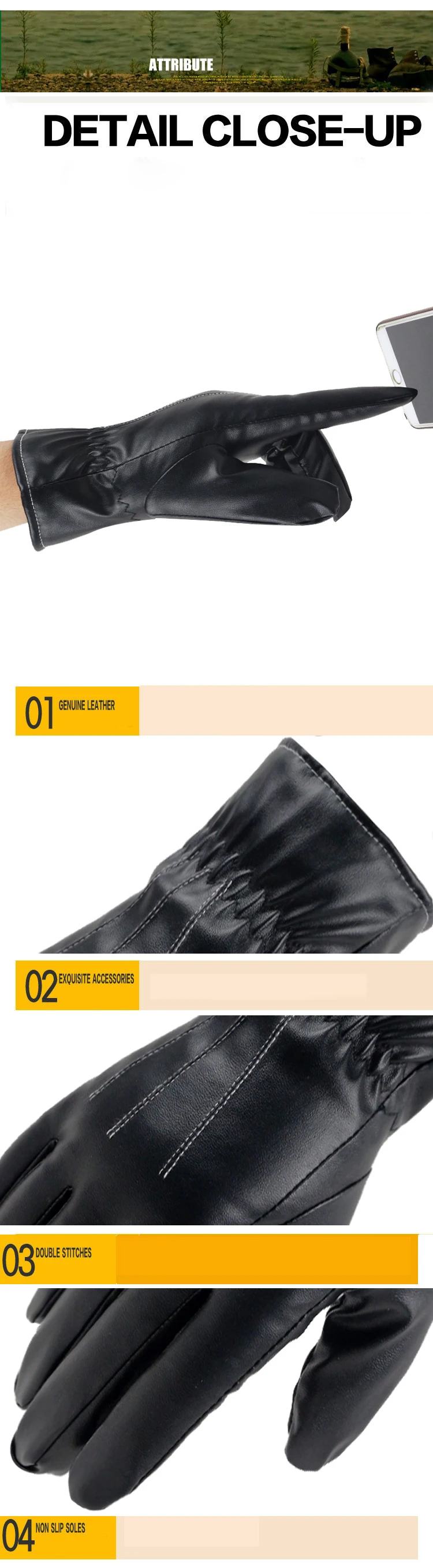 Зимние мужские ПУ женские кожаные перчатки теплые перчатки с сенсорным экраном для вождения ветрозащитные Guantes Luvas черные плотные полные