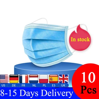 

Fast Delivery Hot Sale 3-layer Face Mask Anti Pollution Disposable Elastic Soft Breathable Dust Face Mask 10Pcs