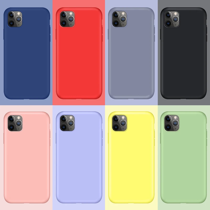 Мягкий жидкий силиконовый чехол для телефона iPhone 11 11Pro матовая тонкая задняя крышка полный защитный чехол для iPhone 11 Pro Max Funda
