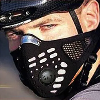 

Cycling Dust Mesh Mask Face Dust Gas Mask Activated Carbon Filter Dust Odor Mask Anti-fog Electric Mask 1pcs