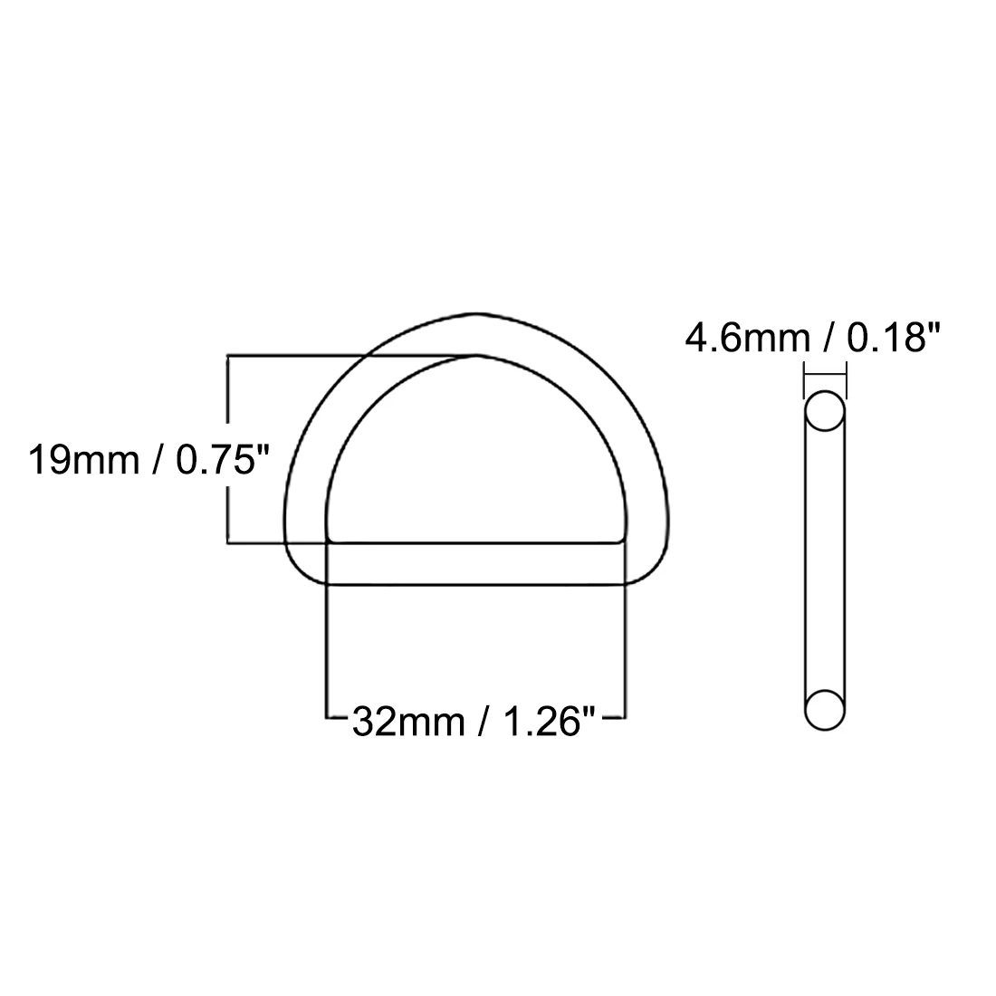 Uxcell 10 шт. кольцо в виде буквы D пряжка 0,63/0,8/1/1,26/1,6 Inch с металлической рамкой под круговой для фурнитура для сумок Ремни ремесла Сделай Сам аксессуары