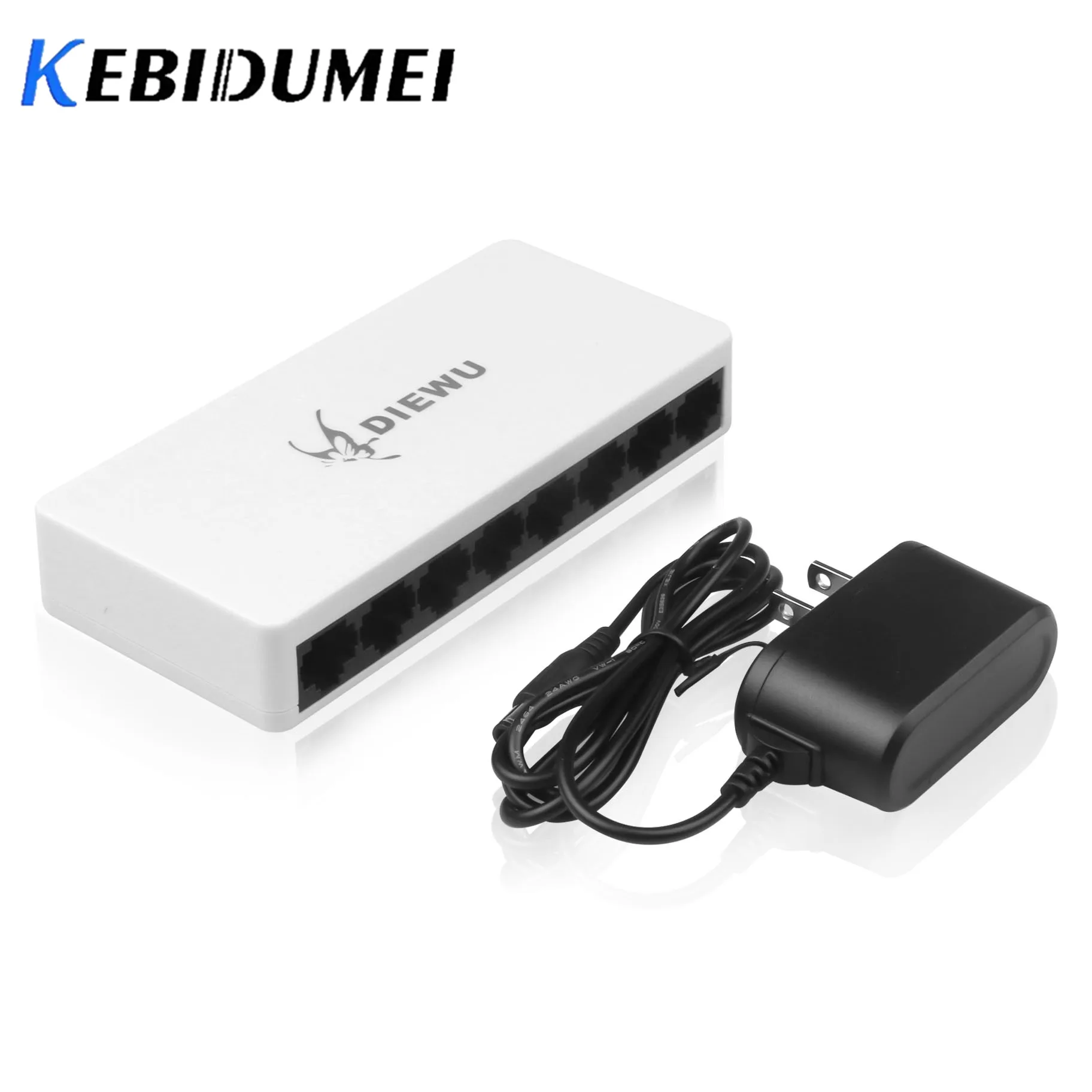 Kebidumei 8 Порты LAN Ethernet сетевой коммутатор gigabit 10/100 Мбит/с высокими эксплуатационными характеристиками для рабочего стола переключатели Ethernet с адаптер для розеток европейского стандарта Новые