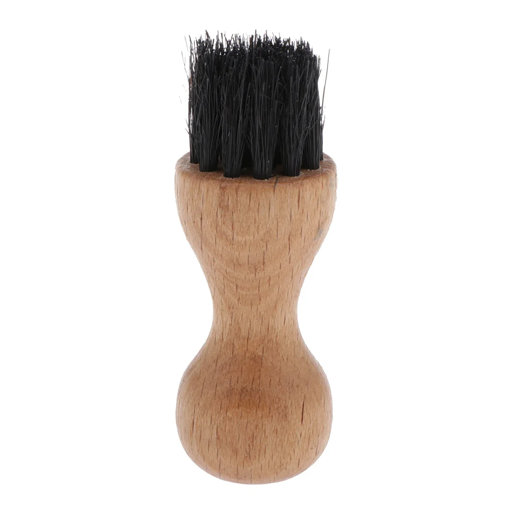Natural Pig Hair Buffing Brush Wood Handle Polish Applicator For Shoes Boots
