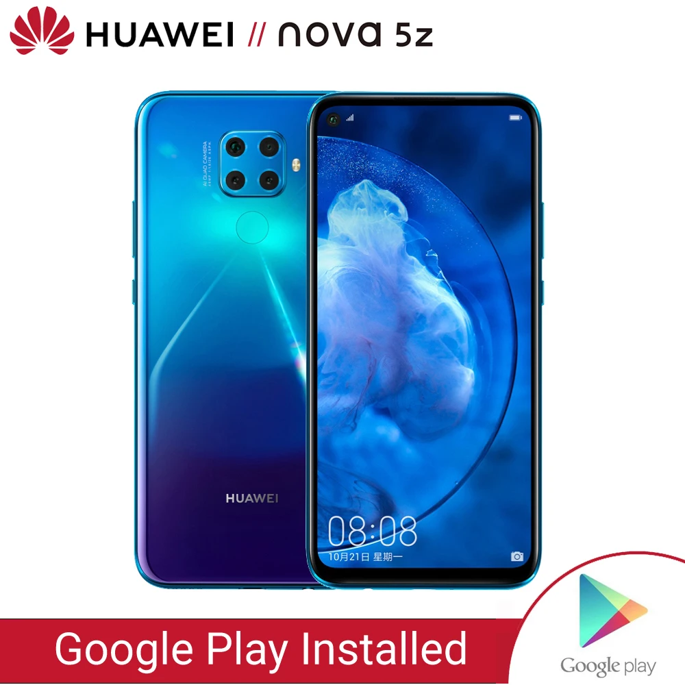 Huawei NOVA 5Z Kirin 810 Смартфон 48MP задняя камера 6 26 дюймов 32MP фронтальная мобильный