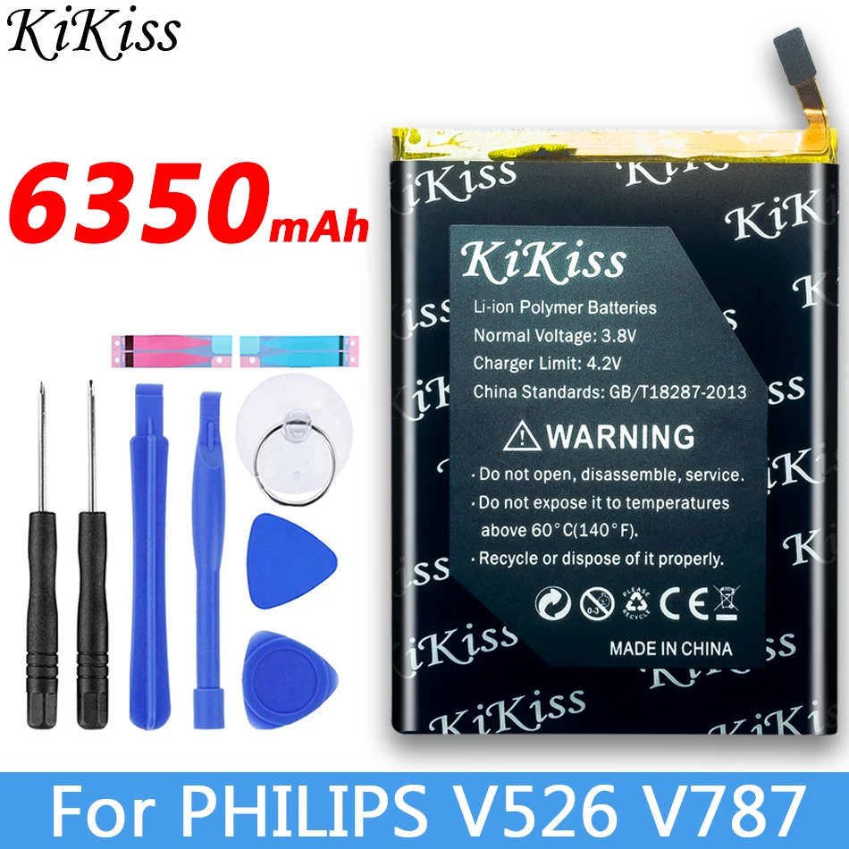 6350mAh аккумулятор большой мощности для Xenium CTV787 CTV526 мобильного телефона AB5000AWMT PHILIPS