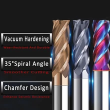 

HRC50 HRC55 HRC65 Carbide End Mill 4Flutes endmill Milling Cutter Alloy Coating Tungsten Steel Cutting Tool CNC maching Endmills