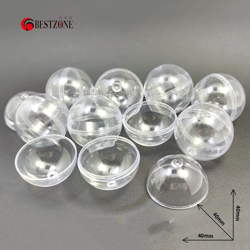 20Pcs 40MM Diameter Toy Capsules Plastic Full PS Transparent Surprise Round Balls Eggshell Empty Container For Vending Machine | Игрушки и