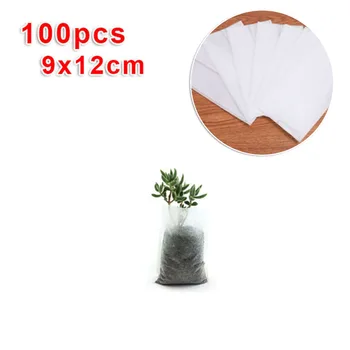 

100 PCS Biodegradable Non-Woven Nursery Bags Plant Grow Bags Seedling Pots Sets