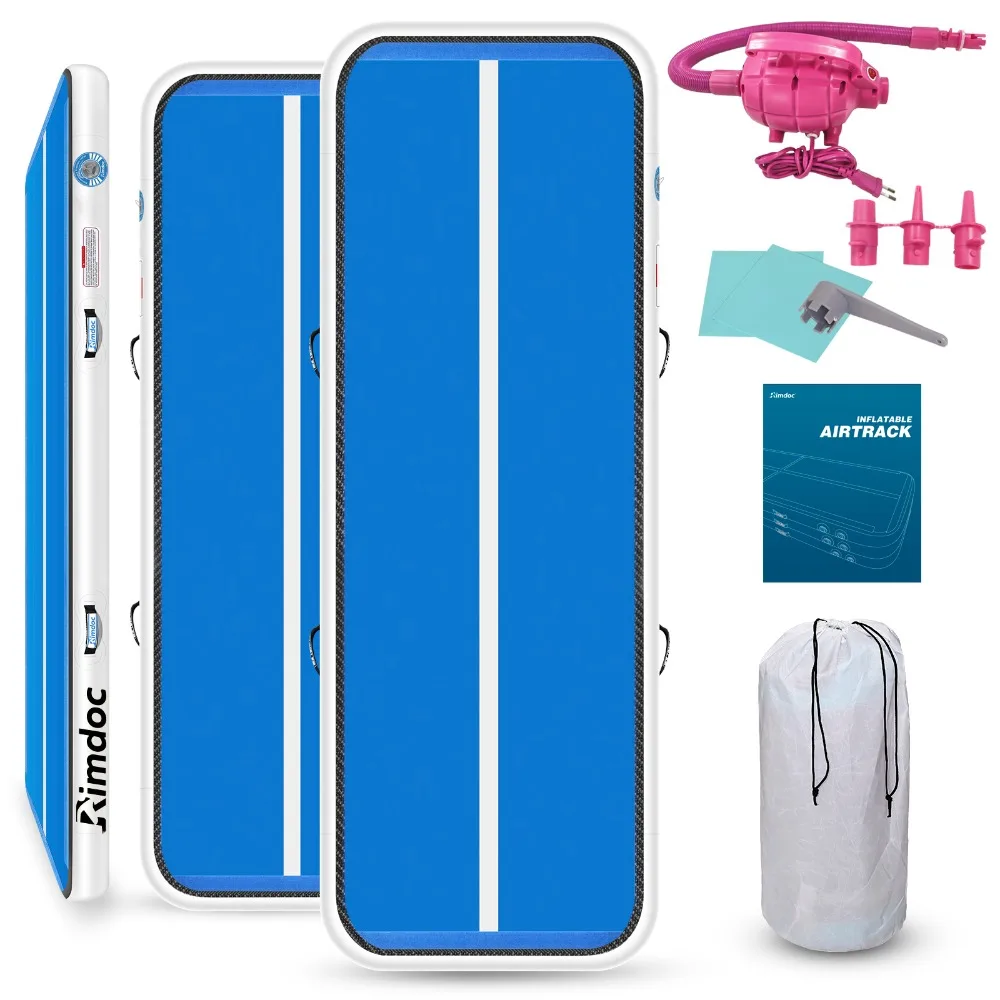 Furgle Colchoneta de Gimnasia Inflable Pista de Aire Colchoneta Colchoneta de Yoga Colchonetas de Ejercicio con Bomba de Aire eléctrica