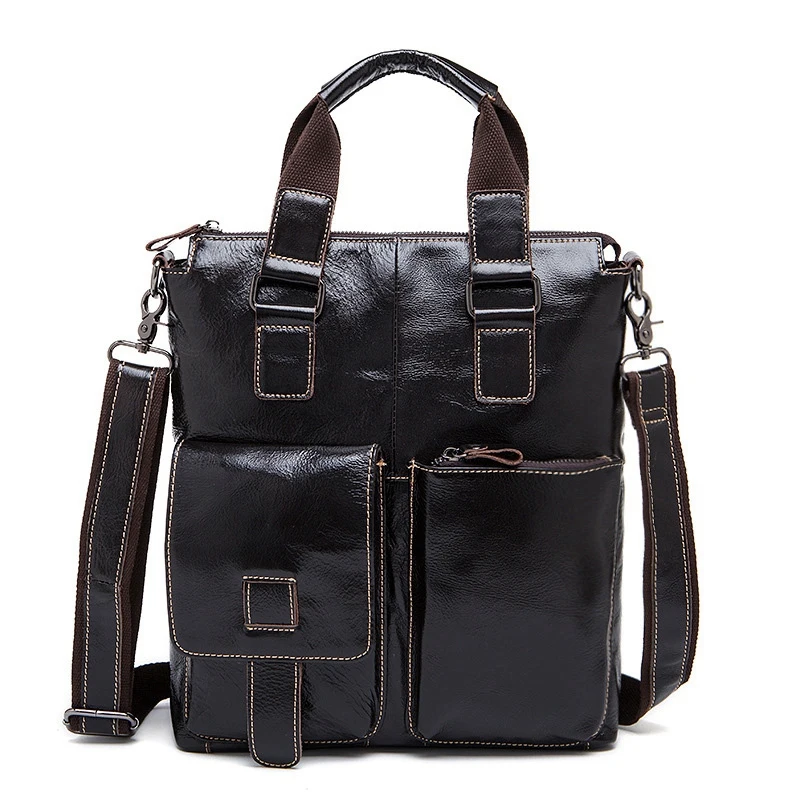 

Men's Laptop Briefcase Leather Crossbody Bag Casual Business Bag