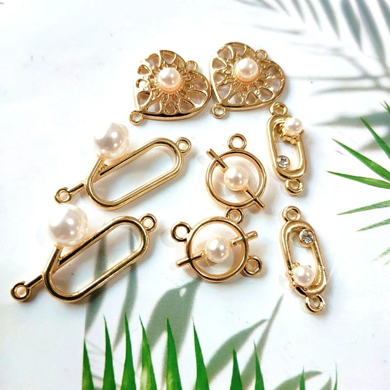 

Jewelry Inlay Alloy heart Shape K Gold Earrings Pendant Diy Accessories Earring Findings Jewelry Making Supplies 2pcs