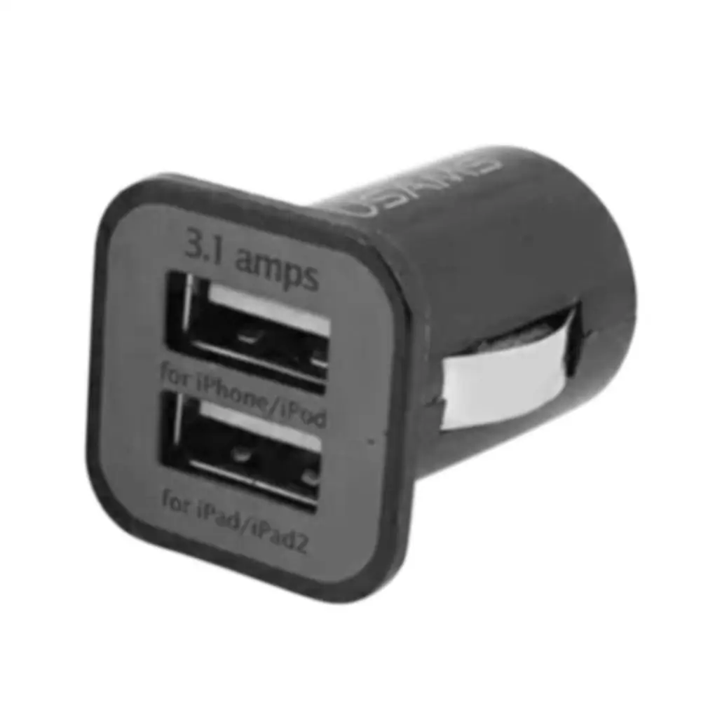 USAMS Universal 12V Mini Portable 3.1A Dual USB Ports Car Vehicles Charger for Mobile Phone Tablet PC Devices