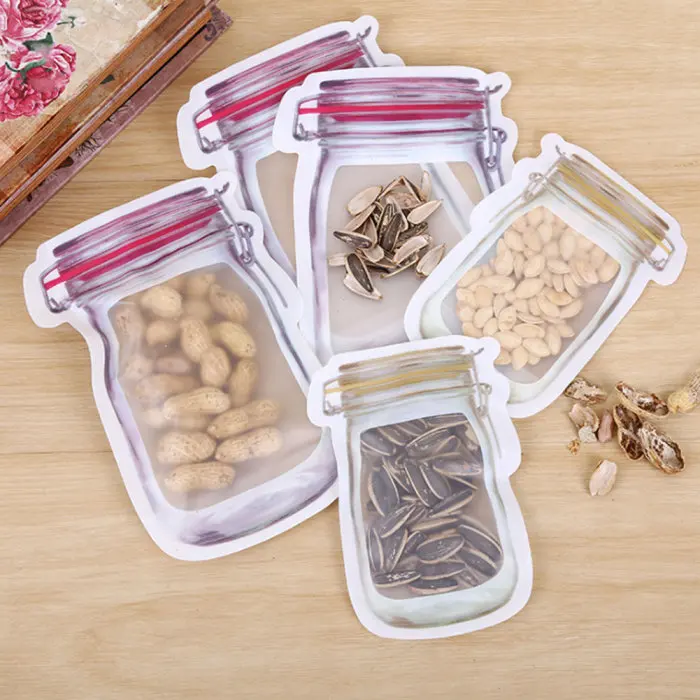 Многоразовые бутылки Мейсон Ziplock мешок BJStore