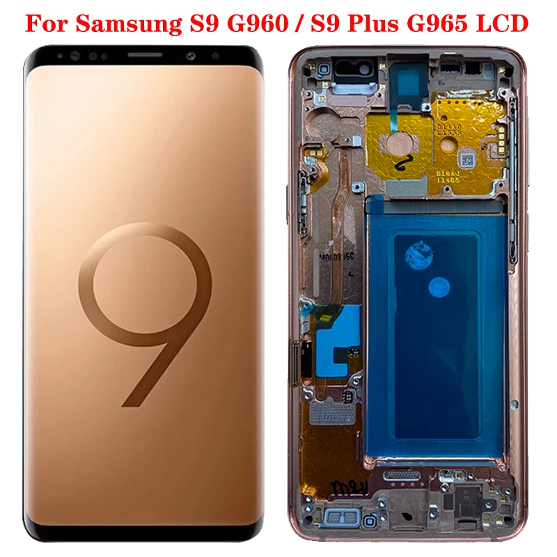 Дисплей Super amoled S9 SM-G960F для Samsung Galaxy Plus с рамкой G965F ЖК-дисплей сенсорный экран в