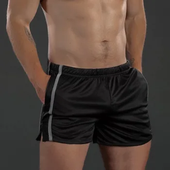 

Mens Summer Gym Beach Shorts Fitness Pocket Black Stripe Shorts Fashion Dry Drying Bodybuilding Joggers Short Pants 2020