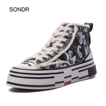 

Increased Canvas Shoes Women Platform Sneakers Autumn Brand Ladies chunky footware Patchwork Female zapatos de mujer Breathable