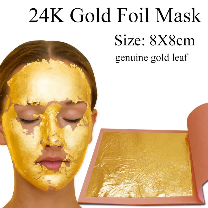 24K настоящий золотой лист 8x8 см 25 шт/буклет Золотая фольга для украшения торта