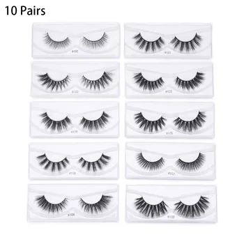 

10 Pairs different style 3D Mink False Eyelashes Handmade Natural Lashes Wispy Fluffy Eyelashes Eye Makeup tool