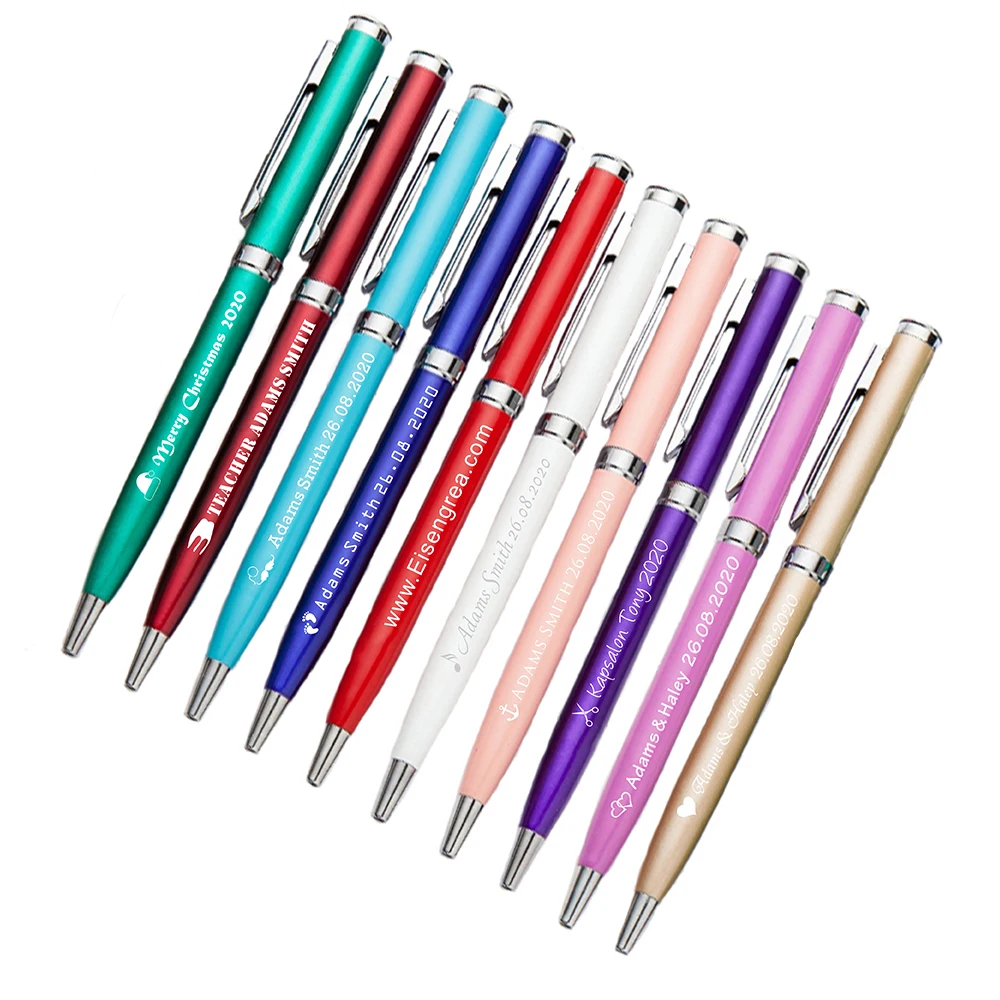 100 шт Персонализированные Выгравированные металлические ручки свадебный