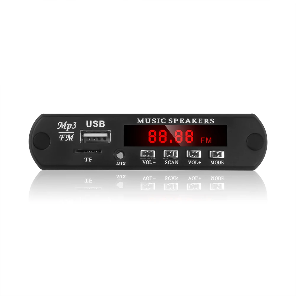 Kebidu 5 в 12 В DC TF FM радио аудио mp3 плеер AUX 3 мм MP3 модуль декодер плата USB источник