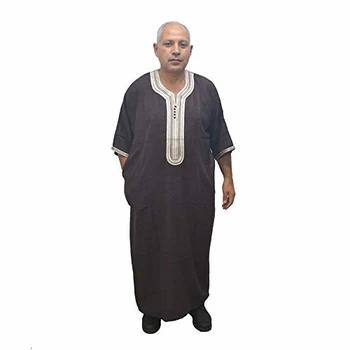 

Caftán o chilaba djellaba de algodón y Lino para Hombre. Ideal para Personas Que Quieren Estar Muy cómodo, Mide de Ancho 75x140