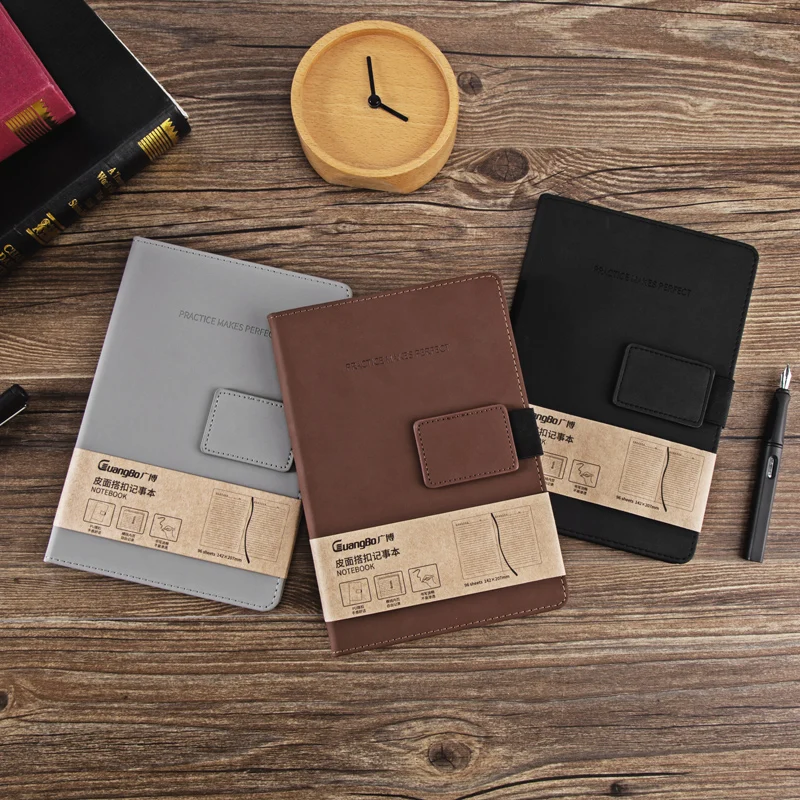 

Guangbo A5 Business Retro Style Leather Buckle Notepad Meeting Notebook College Student Diary