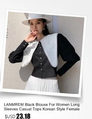 LANMREM 2021 New Fashion Personality Black Strap Vertical Stripe Off-shoulder Long Sleeve Shirt Female's Blouse Vestido YE22801