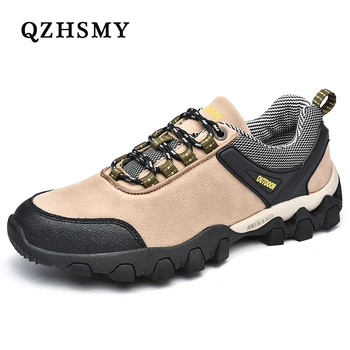 

Men Non-slip Anti-collision Outdoor Genuine Leather Casual Men Shoes Lace-Up Light Business Shoes High Quality Men's Sneakers