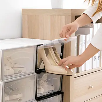 

Transparent Shoe Box Dorm Room Shoebox Storage Box Household Thicken Dust-proof Moisture Proof Shoes Organizer