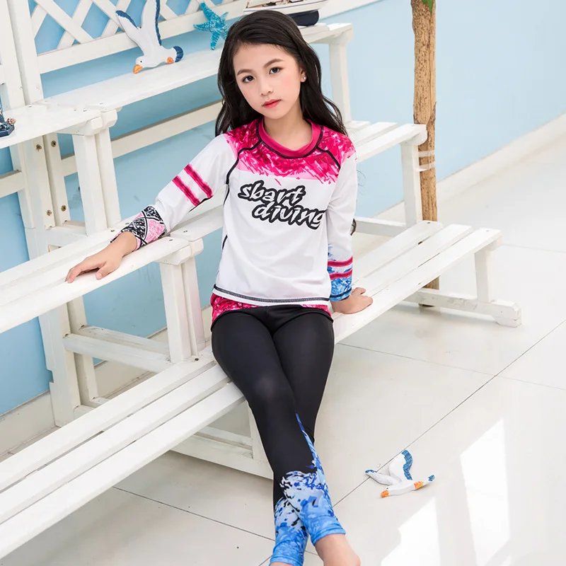 Купить Sbart Children Rash Guard Long Sleeve Lang Pants for Gilrs Lycra Swimsuit Triathlon Outdoor Sport Suit Kids Quick Dry UPF 50+  Спорт и | Комбинезоны (1005003528896246)