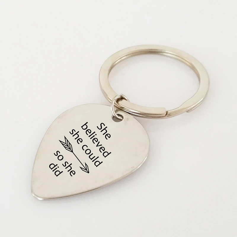 Charming-She-believed-she-could-so-she-did-Silver-Color-Stainless-Steel-Keychain-For-Women-Girls (2)