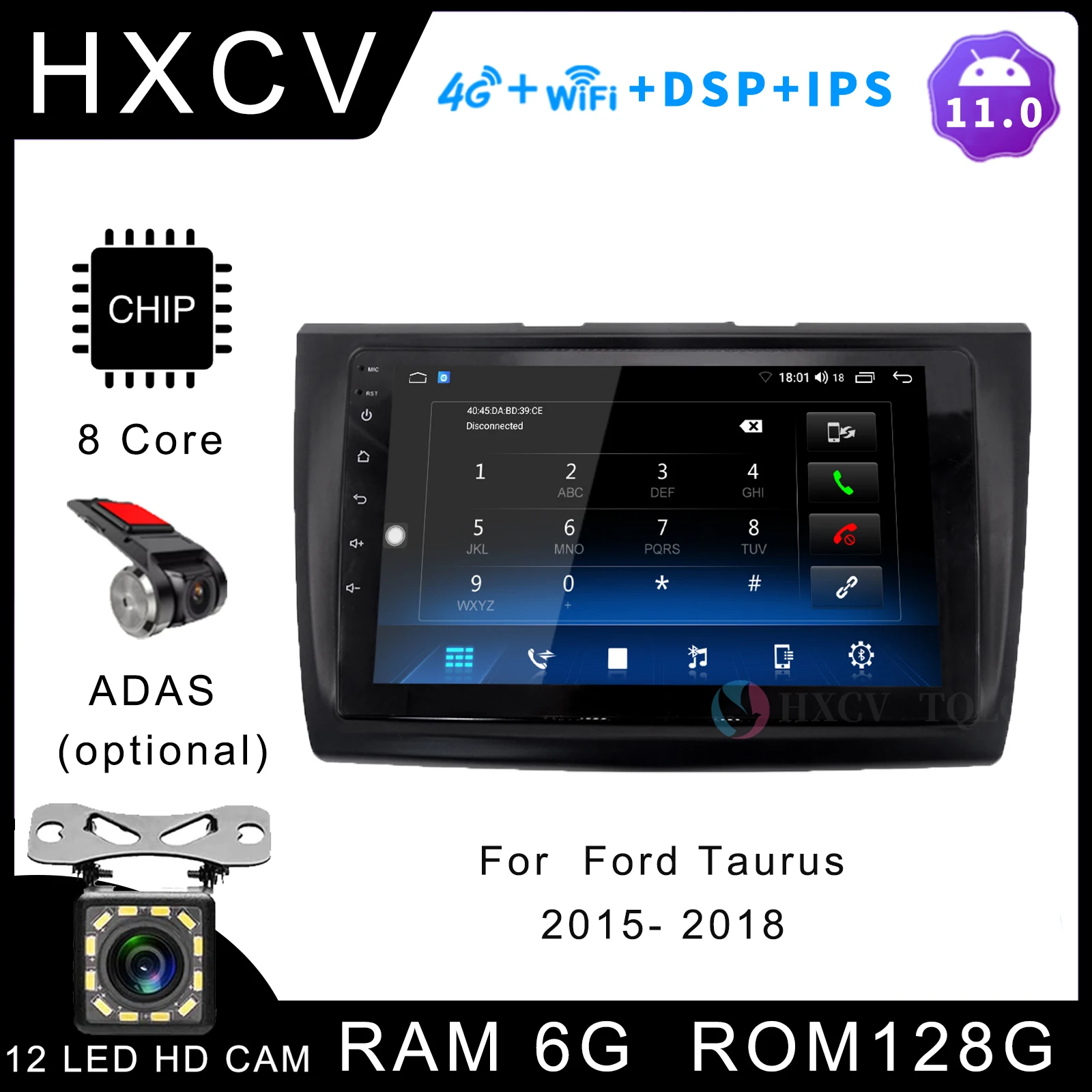 

Умная Автомобильная магнитола HXCV Android для Ford Taurus gps-навигатор для автомобиля 4G автомобильное радио с bluetooth carstereo DAB + Carplay 2015- 2018