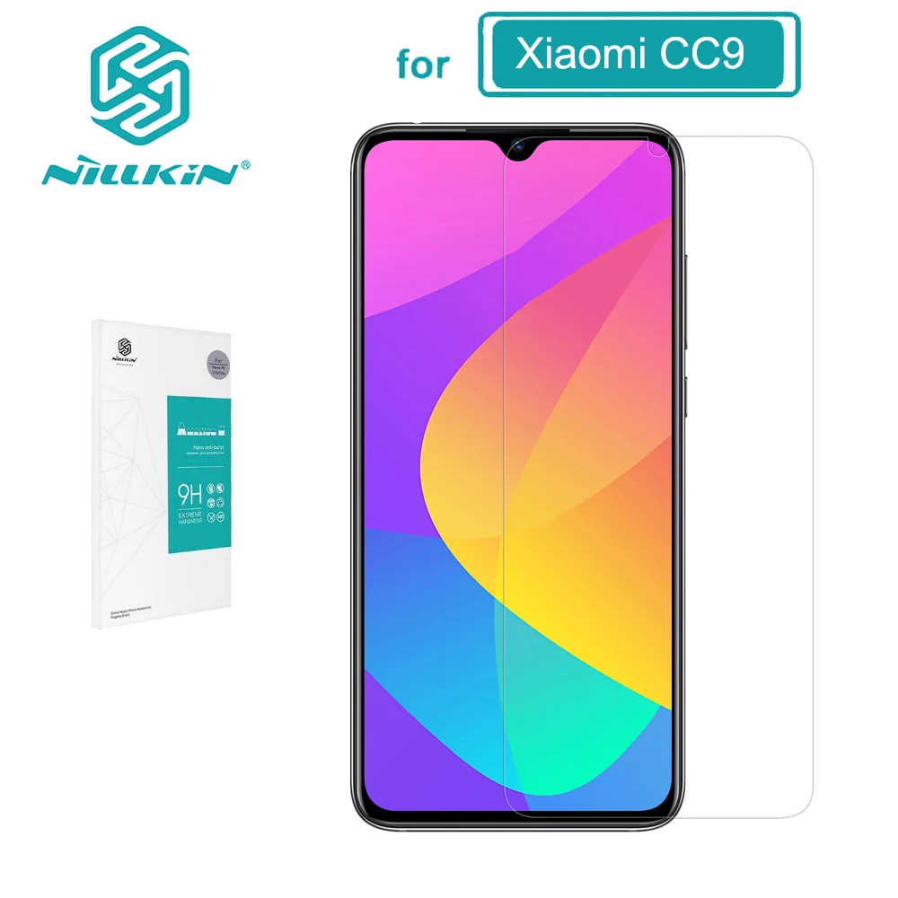

Tempered Glass for Xiaomi Mi CC9 Screen Protector Xiao Mi CC9 NILLKIN Amazing H Nanometer 9H protective Safety Glass