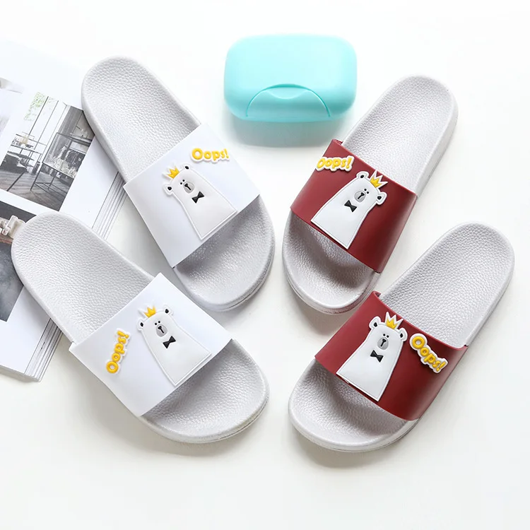 

Summer Anti-slip Slipper Indoor Home Slippers Cartoon Couples Bath Cute Panda Men And Women Sandals