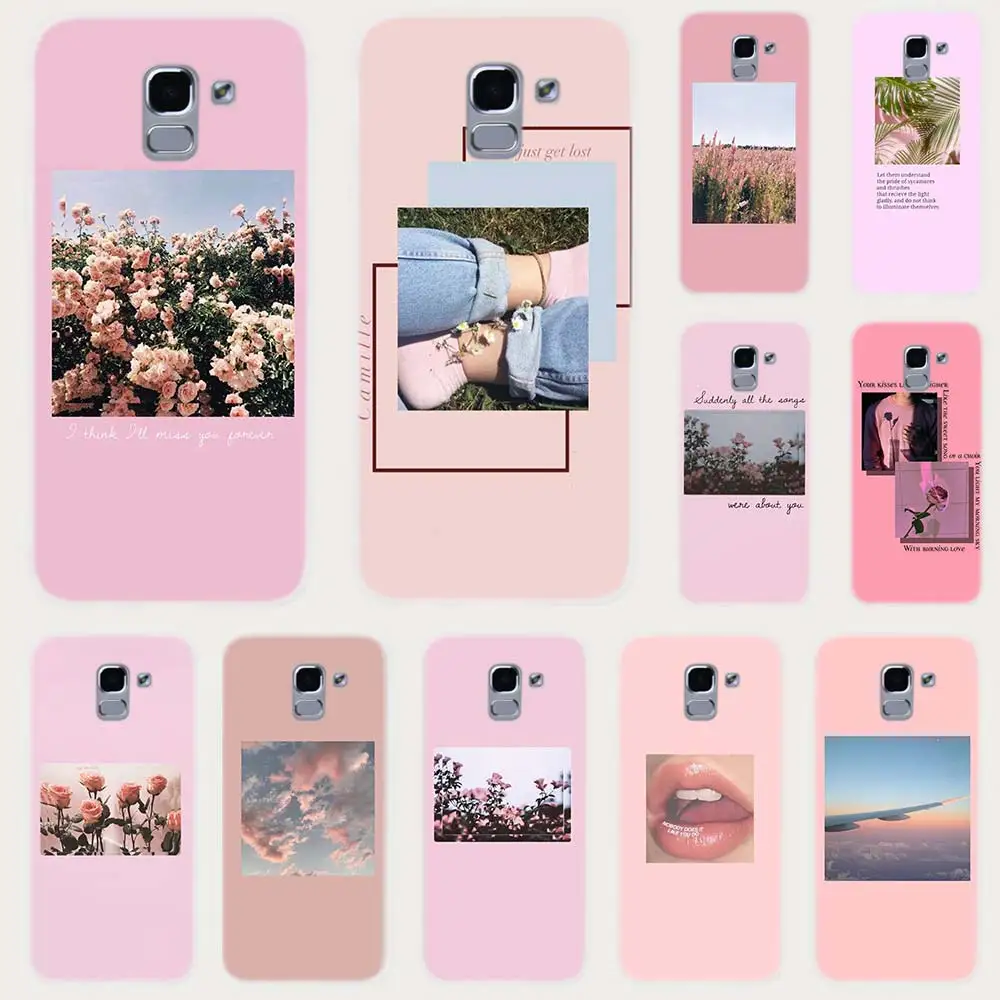 case Soft Cover TPU For Samsung Galaxy J6 J8 J5 J7 J4 Plus 2018 2016 2017 EU Prime Pro CORE Pink Aesthetics | Мобильные телефоны и