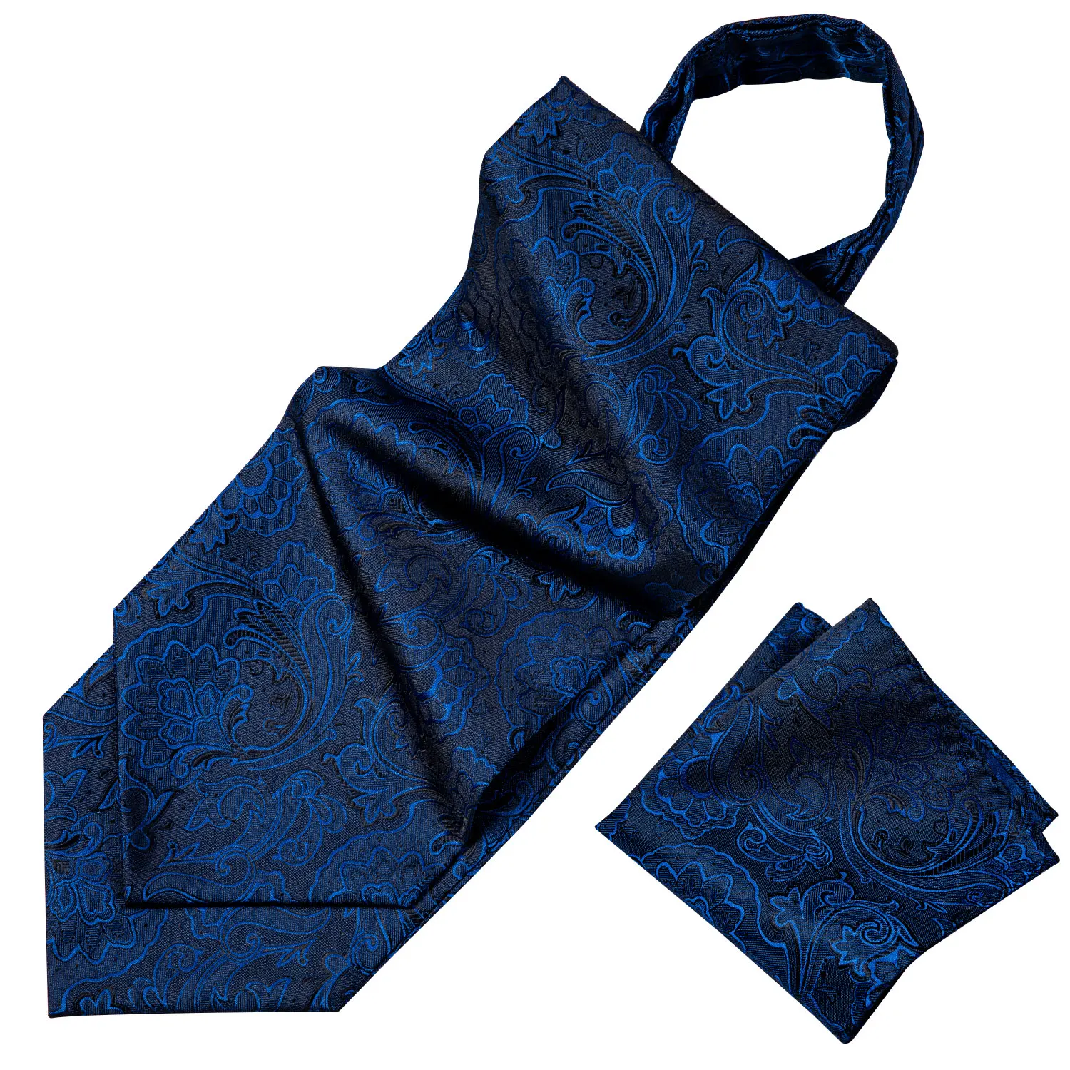 Ascot галстук для мужчин черный твердый Шелковый синий шарф галстук костюм мужской галстук ЖАККАРДОВЫЙ набор карманные Квадратные запонки Барри. Ван AS-010 - Цвет: AS-029