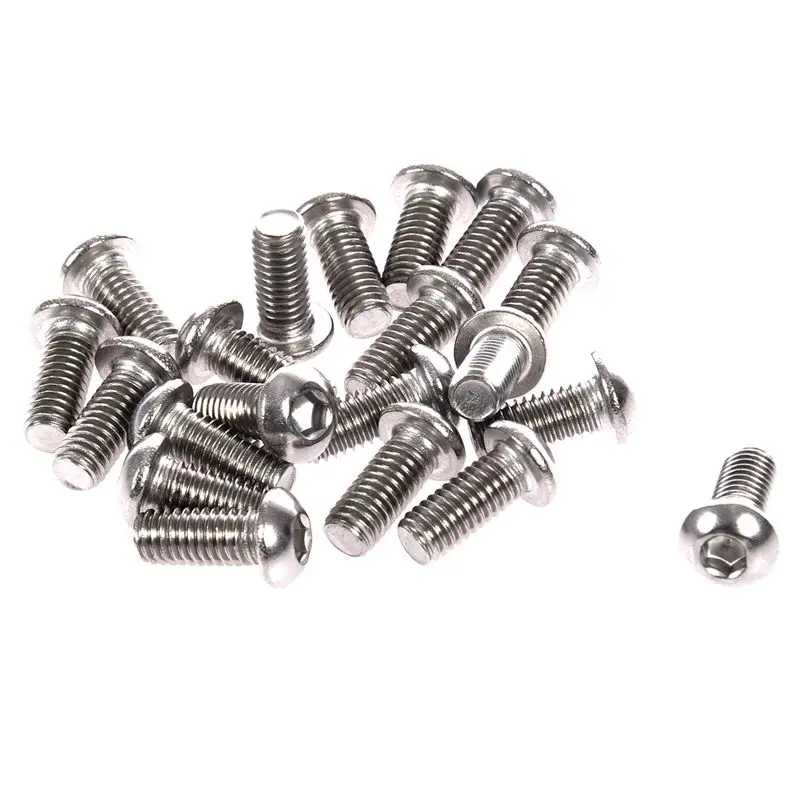 

Hot New Stainless Steel Button Head Screw, Hex Socket Bolts Type:M6 / 6mm Bolt size:M6 x 14mm Your pack quantity:100
