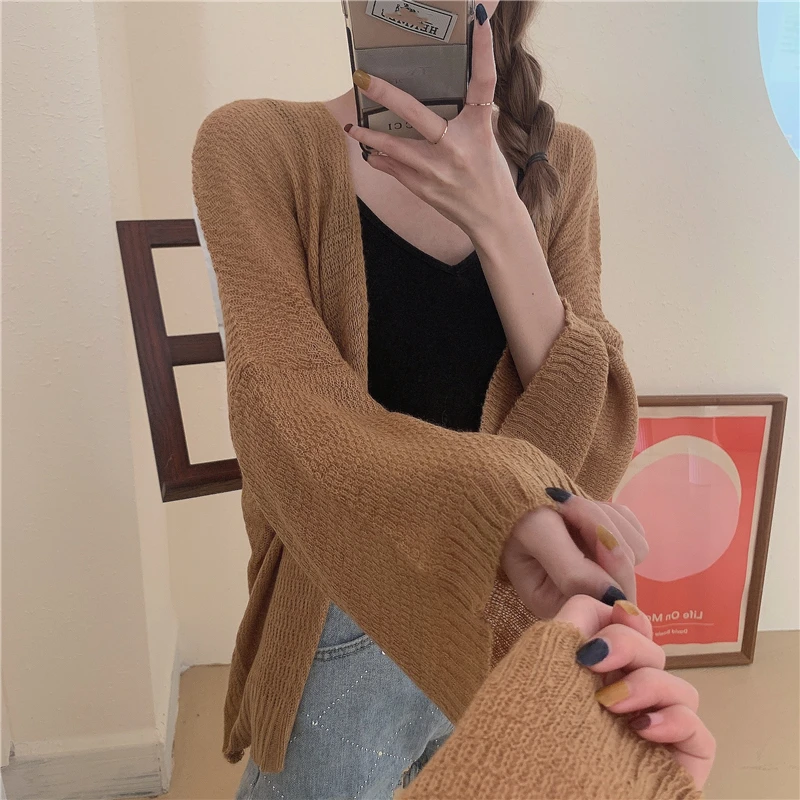 

2020 New Single Breasted Cardigan Solid Color Long Sleeve Knitted Sweater Women Korean Harajuku TopsMyselfMyself