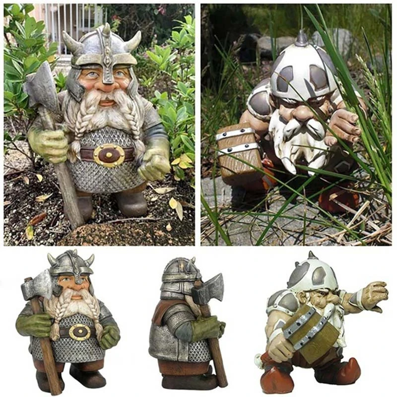 Viking Victor Norse Dwarf Gnome Statue Garden Yard Home Decor NEW Garden Statues & Lawn