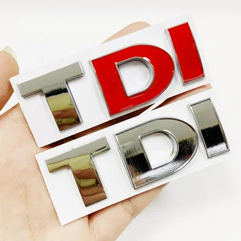 

10pcs Car Styling Silver Red Solid TDI Logo Badge Emblem Decal Car Sticker for Golf JETTA PASSAT MK4 MK5 MK6 skoda Car Acces