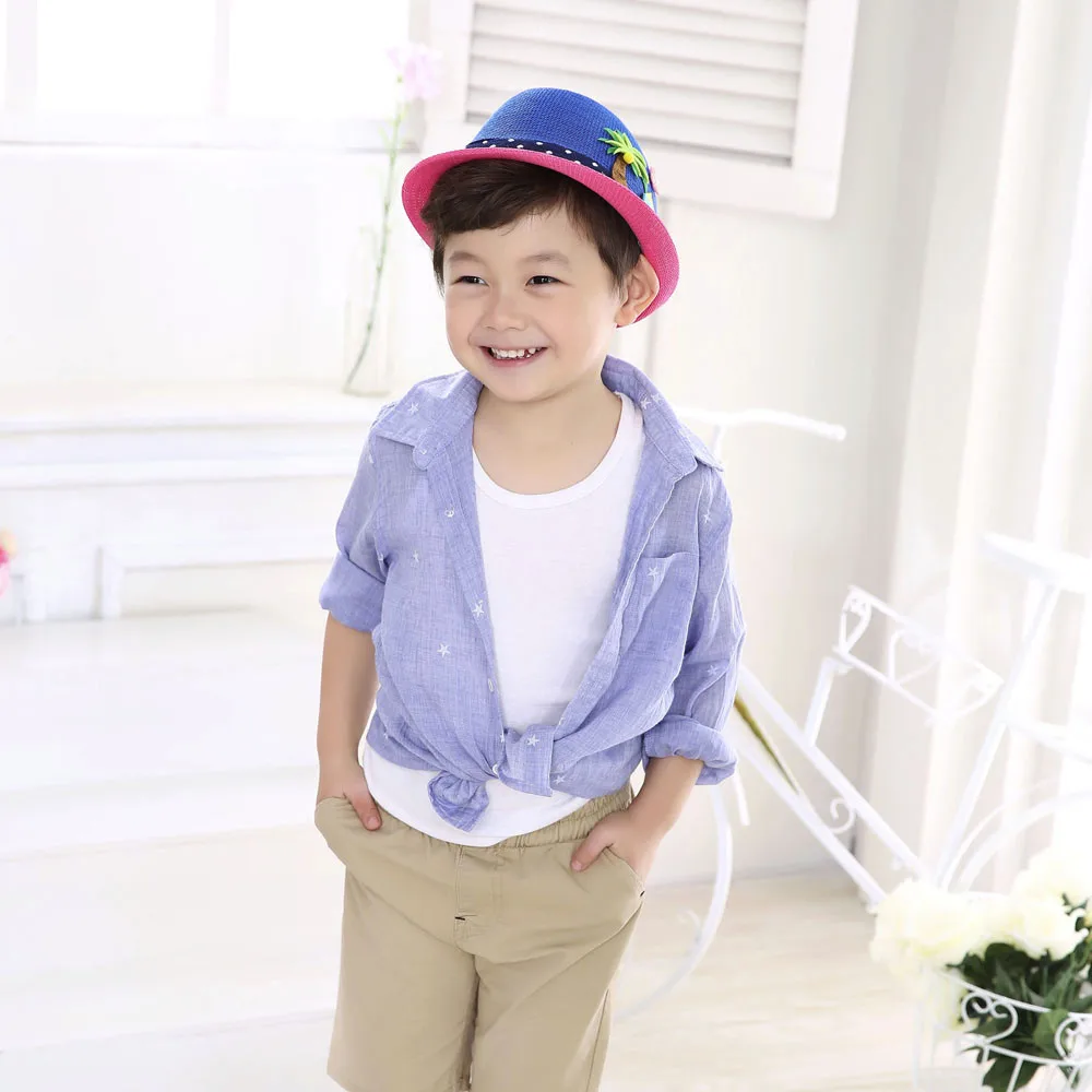 Boys and girls jazz hat embroidered coconut tree Toddler Infant Sun Cap Outdoor Baby Girls/Boys Hat Jazz Cap For Baby 