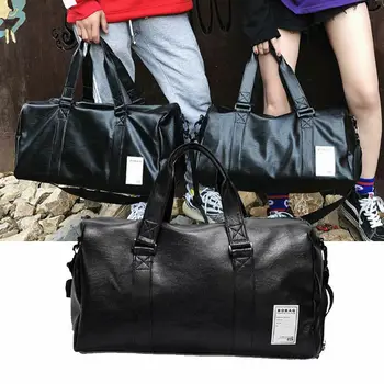 

Fashion Large Leather Sport Gym Bag Men And Women's Fitness Travel Shoulder Bag Leisure And Short Distance Training Bag
