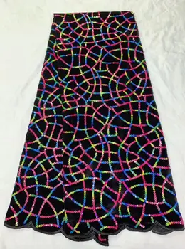 

Good looking design S-8945 top Quality Nigerian French Lace Fabric embroidered Tulle Net French Mesh Lace fabric