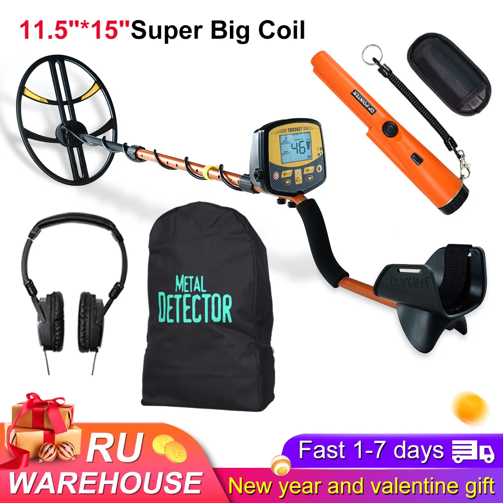 

TX-950 Professional Underground Metal Detector Pinpointer Gold Detector Treasure Hunter Scanner with 15" Waterproof Search Coil