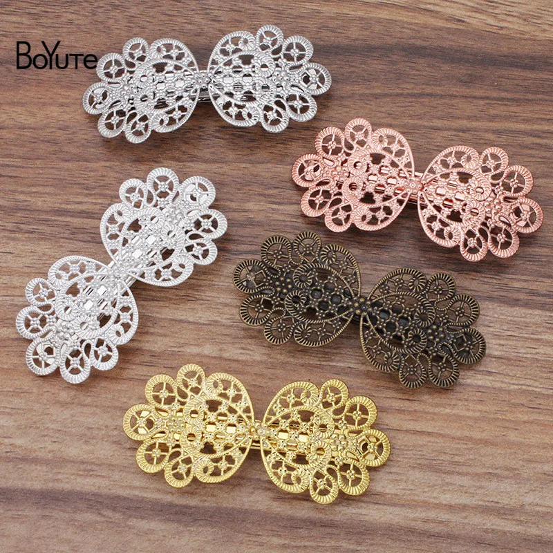 Boyute Custom Made (100 Pieces/lot) 36*75mm Flower Hair Clip Wholesale