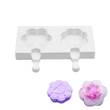 YIWUMART 2 отверстия силиконовые формы для мороженого в форме цветов DIY шоколадная формочка для десерта украшения торта инструмент кухонные аксессуары