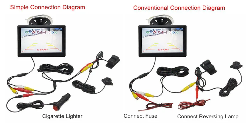 DIYKIT проводной 5 дюймов Цвет TFT ЖК-дисплей автомобиля монитор + Водонепроницаемый парковочный радар Датчик автомобиля Камера заднего вида