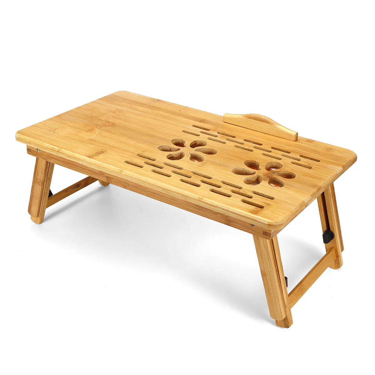  Bamboo Portable Folding Laptop Table Sofa Bed Office Laptop Stand Desk With Cooling Fan Bed Table F