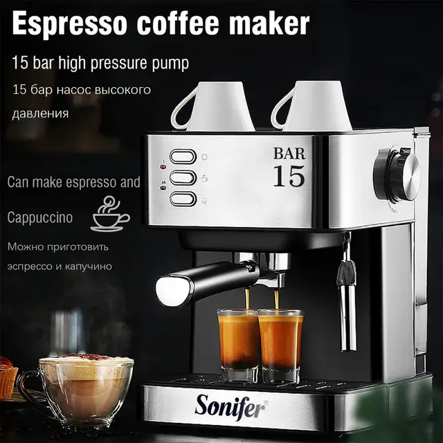 Espresso Electric Coffee Machine Coffee Maker Electric-Horn Cappuccino Capuchinator for Kitchen Household-Appliances Sonifer 2